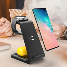 Load image into Gallery viewer, 3 in 1 Qi 15W Wireless Charger Station For iPhone,  Airpods Pro For iWatch, Fast Charging Stand