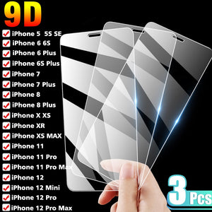 3PCS Tempered Glass for iPhone 14 13 7 8 6s Plus X XR XS MAX SE 11 12 Pro MAX Screen Protector for iPhone 11 12 Pro XS MAX X XR