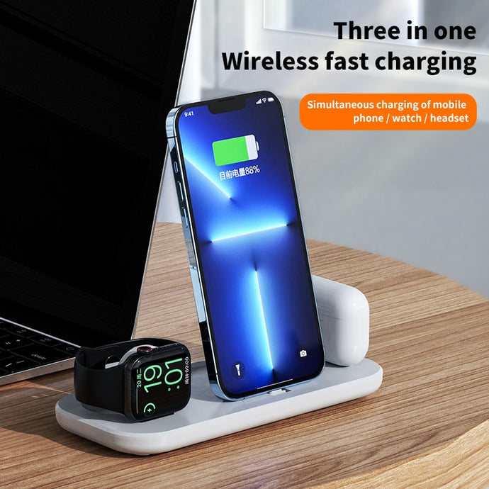 3 in 1  fast chargers type c For iPhone 13 12 11 XR for Apple Watch Wireless Charging Station for Airpods Pro/3/2 Charger Holder