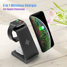 Load image into Gallery viewer, 3 in 1 Qi 15W Wireless Charger Station For iPhone,  Airpods Pro For iWatch, Fast Charging Stand